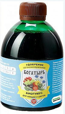 Биогумус Овощи, цветы ЖКУ БОГАТЫРЬ 0,3л  5/1009
