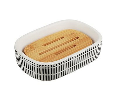 Мыльница "Бамбуковая зебра", керамика, белый VETTA  463-235