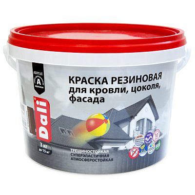 Краска резиновая DALI Красно-коричневая 3кг