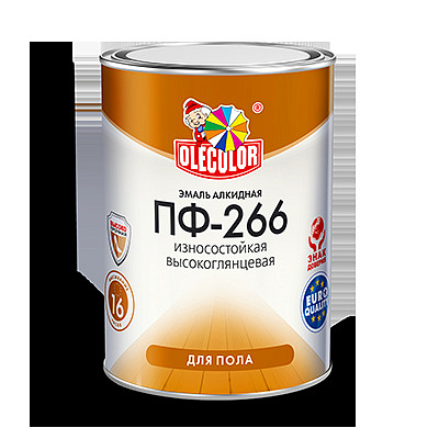 Эмаль ПФ-266 OLECOLOR Красно-коричневая 0,9кг