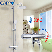 Душевая система Gappo G2490 с термостатом,верхним душем,поворот.излив,хром.