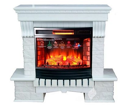Электрический камин Interflame EXTER ЕС Лофт белый под очас Panoramic 25-30
