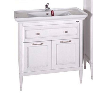 Подстолье без раковины АСБ Гранда 85 белый патина серебро