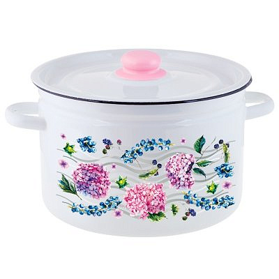 Кастрюля эмалированная цилиндр Hortensia 7л ТМ Appetite 1с18с