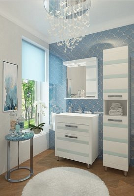 Тумба Фантазия 70 без раковины Белое дерево напольная EVA GOLD