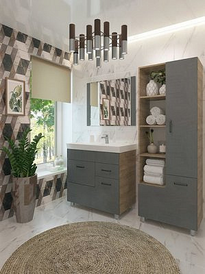 Тумба без раковины Catherine 80 серый камень EVA GOLD