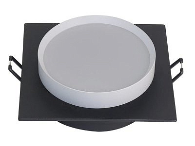 Светильник потолочный встраиваемый Feron DL506 черный+белый квадрат без лампы 15V 230V  GX53 51360