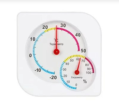 Термометр мини, изм,влажности воздуха, квадратный, 7,5x7,5см,INBLOOM