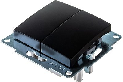 707-4288-101 KARINA мех. выкл. СУ 2 кл. 10А чёрн. бархат (корп. ABS) 