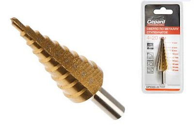 Сверло по металлу ступенчатое 4*20мм Gepard