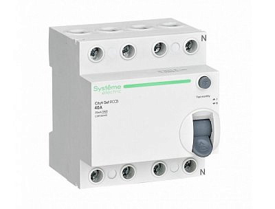 Выключатель дифференциального тока (УЗО) 4п 40А 30мА тип AC City9 Set 400В SE C9R36440 1701648