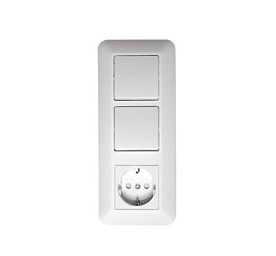 Прима блок (роз.+1кл.выкл.+1кл.выкл.) СУ бел.  БК2ВР-008В-б