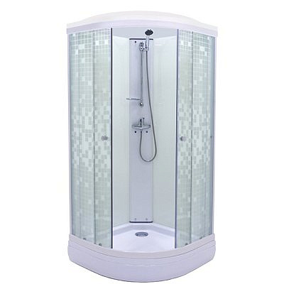 Душевая кабина Triton Стандарт В 90*90, ДН4,средний поддон стекло АКВА  МОЗАИКА, сифон