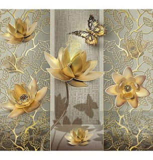 Фотообои Триптих "Лотосы" 294*260