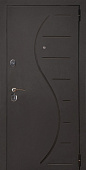 Входная дверь Стандарт Штамп Волна Антрацит черный/Волна ПВХ беленый дуб 960 правая