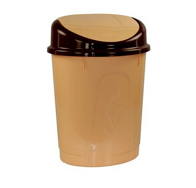 Контейнер для мусора 8л овальный бежевый (уп.5)