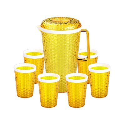 Набор "Мозаика" (кувшин+6 стаканов)(желтый)