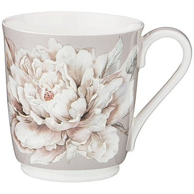 КРУЖКА LEFARD "БЕЛЫЙ ЦВЕТОК" 320 МЛ СЕРАЯ 86-2430