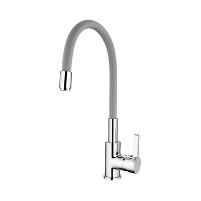 Cмеситель для кухни Ledeme  L4898-9 с силиконовым изливом, серый 