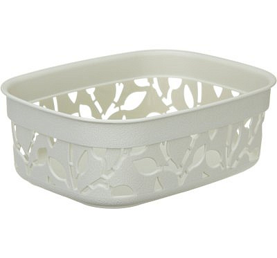 Коробка Флора 1л белый ротанг