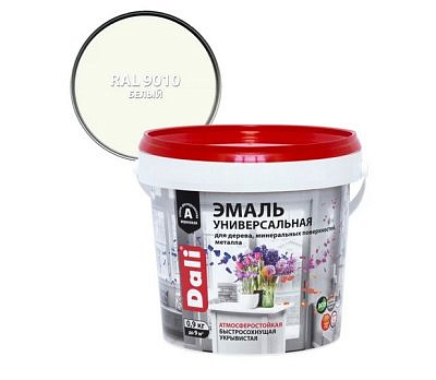 Эмаль DALI универсальная  полуматовая База А 0,9кг (RAL 9010)