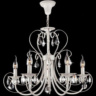 Люстра потлочная Eurosvet 3305/5 белый с золотом прозрачный хрусталь