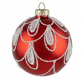 Шар "Бусы" SYBLQA-0523111, 8см, цвет красный 106383