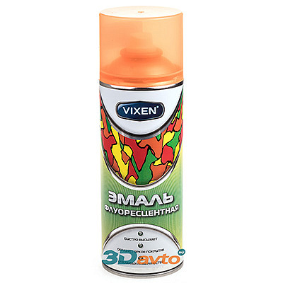 Эмаль флуоресцентная, оранжевая аэрозоль 520мл VIXEN