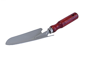 Совок посадочный узкий углеродистая сталь, деревянная ручка 310мм