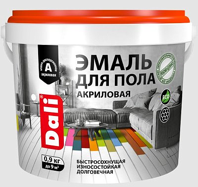 Эмаль DALI для пола акриловая База А 0,9л 275013