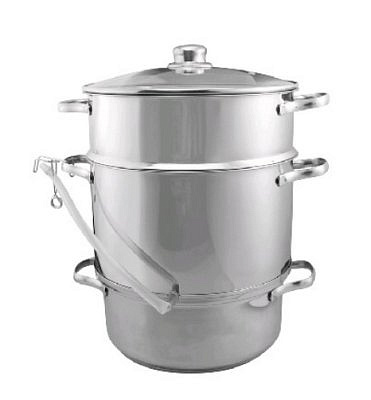 Соковарка из нерж стали DILETTO, объем 8 л, 3 чаши, стеклянная крышка с пароотводом, зеркальная  полировка 003492