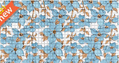 Панель ПВХ мозаика Синие цветы 957х480мм