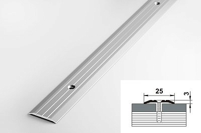 Профиль ПС01 25*1800 алюминиевый без покрытия 