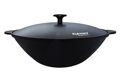 Вок чугунный 2,7 л с крышкой TM KUKMARA ВЧ27