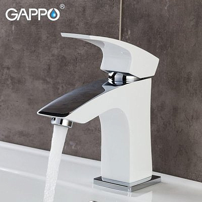 Смеситель для раковины Gappo G1007-7 белый хром
