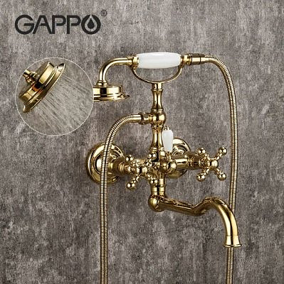 Смеситель для ванны  Gappo G3289-6 золото.