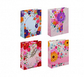 Пакет подарочный бумажный, Цветочный узор, 26х32х9см, 4 дизайнов  1 LADECOR
