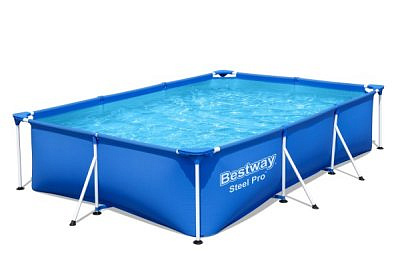 Бассейн каркасный Bestwey 300х201х66см, 3300л, 56404 Steel Pro прямоугольный, без фильтра