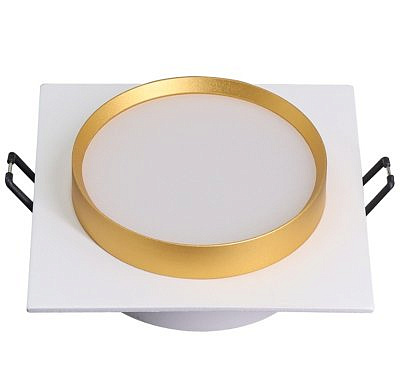 Светильник потолочный встраиваемый Feron DL506 белый+золото квадрат без лампы 15V 230V  GX53 51362
