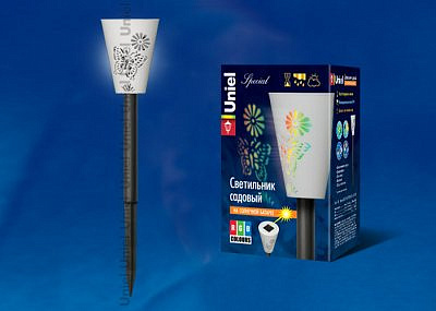 Светильник на солнечной батарее 1LED h35см  пластик черный USL-S-015/PT350 Magic Latern, RGB