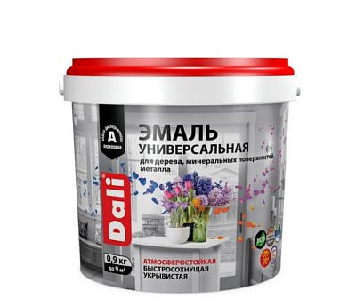 Эмаль DALI универсальная полуматовая коричневая 0,9кг (RAL 8017)