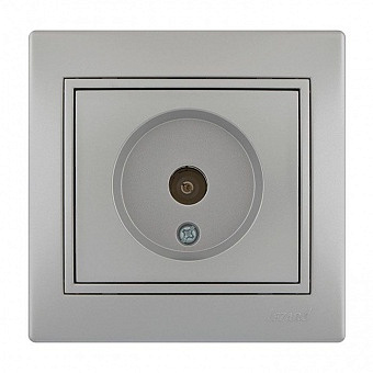 Розетка 701-1010-129 ТВ-проходная  металик серый