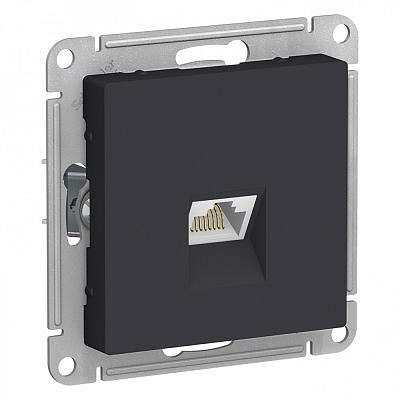 Механизм розетки компьютерной 1 место 1xRJ45 Cat.5 Schneider Electric ATLASDESIGN карбон ATN001083