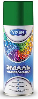 Эмаль универсальная тёмно-зелёная аэрозоль 520мл VIXEN