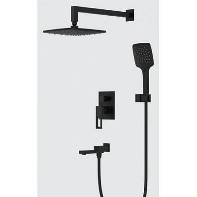 Встраиваемый смеситель для ванны Gappo G7117-6 с 3-функциями чёрный.