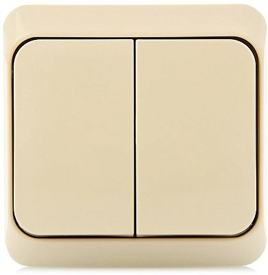 Выключатель 2-клавиши ОП 10А кремовый SchE BA10-002К