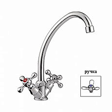 Cмеситель для кухни Ledeme L4012 керамика(силумин) крест