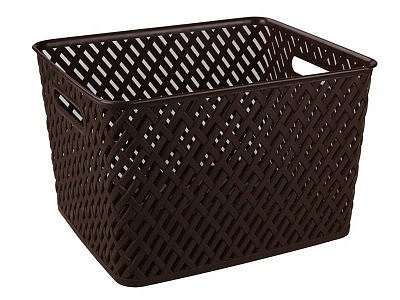 Корзина "Плетенка" 350х290х225 с крышкой коричневый
