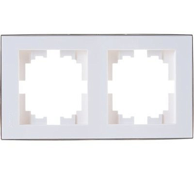 Рамка 2 места , горизонтальная , белая/хром 703-0225-147