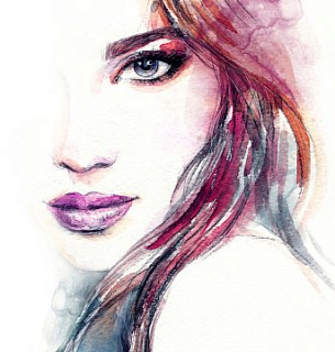 Фотообои Девушка акварель 300*270см